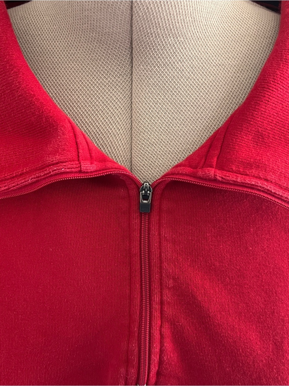Tommy Hilfiger Red Zip-Up popover long sleeve shirt